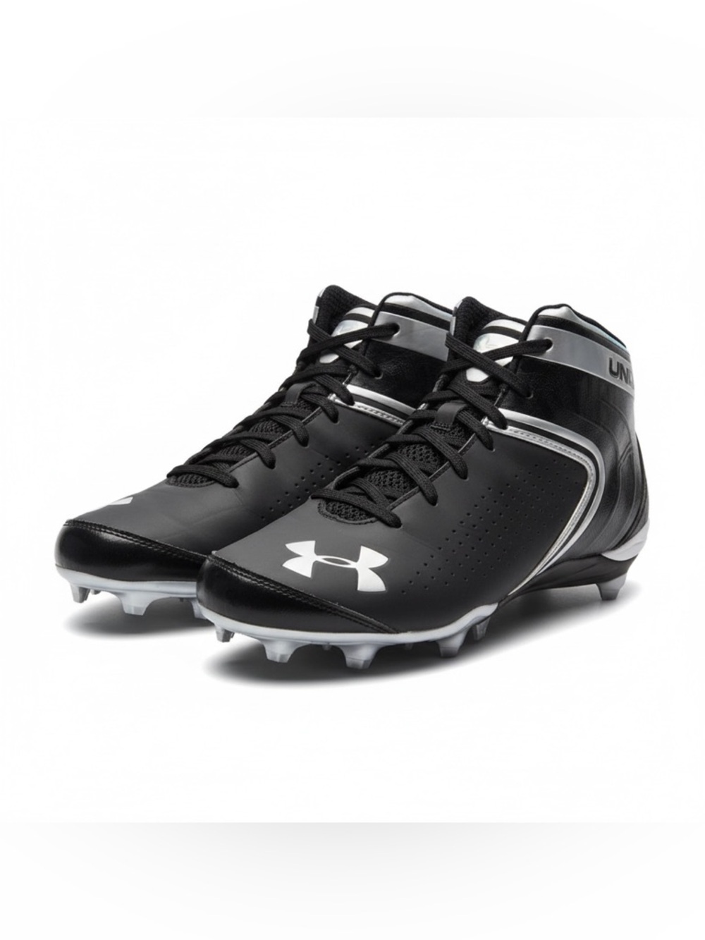 Under Armour Mens Football Cleats Saber Mid D Black Size 10.5 EUC